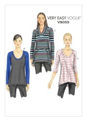9055 VOGUE VERY EZ STRETCH  JERSEY PULLOVER TOPS PATTERN LARGE - XX LARGE 16 TO 26; XS-MED CHOICE